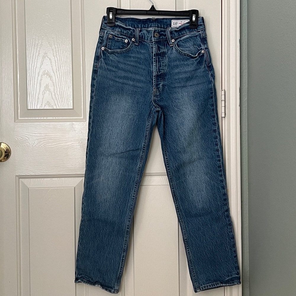 GAP Cheeky Straight High Rise Jeans - Blue
